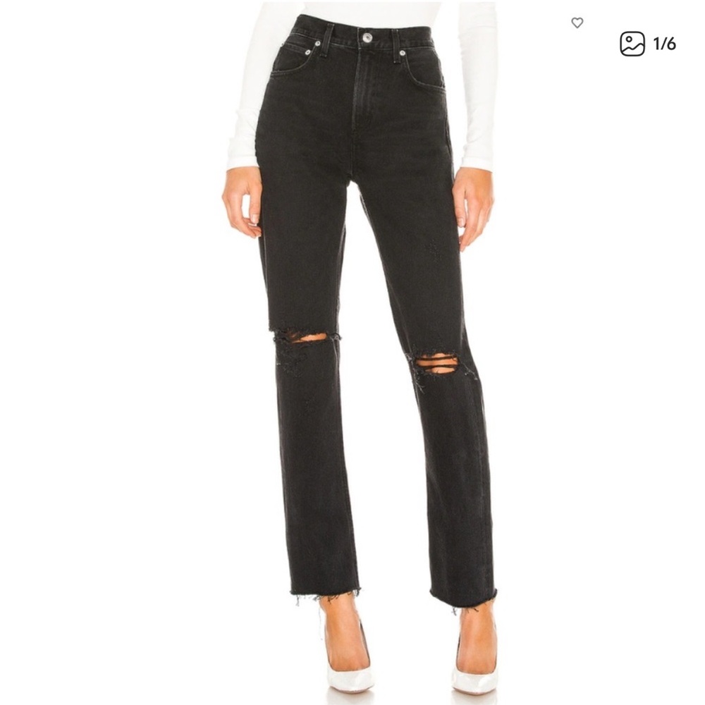 NWT AGOLDE Cherie High Rise Straight in Distortion in size 28